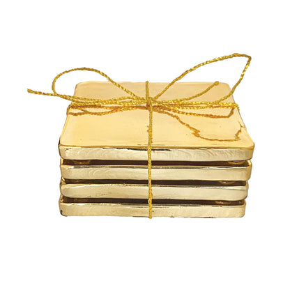 Gold Rim Glass Coasters