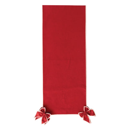 Red Holiday Table Runner with Bows