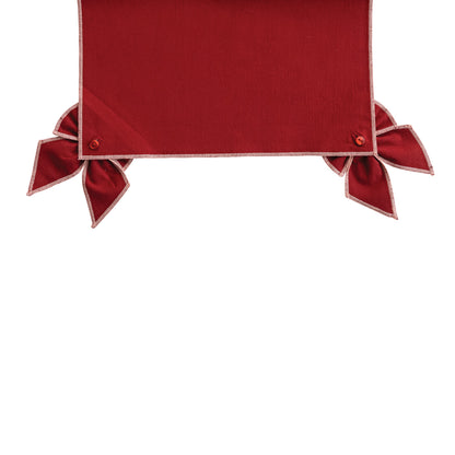 Red Holiday Table Runner with Bows