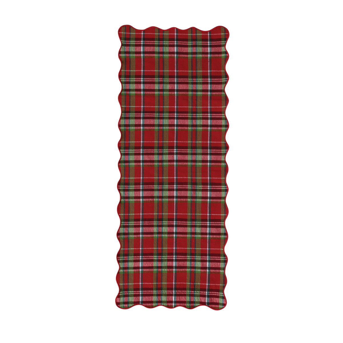 Scalloped Plaid Table Runner