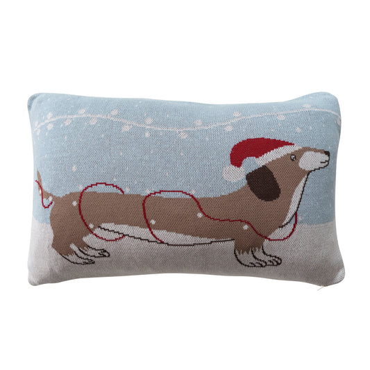 Festive Dachshund Lumbar Pillow