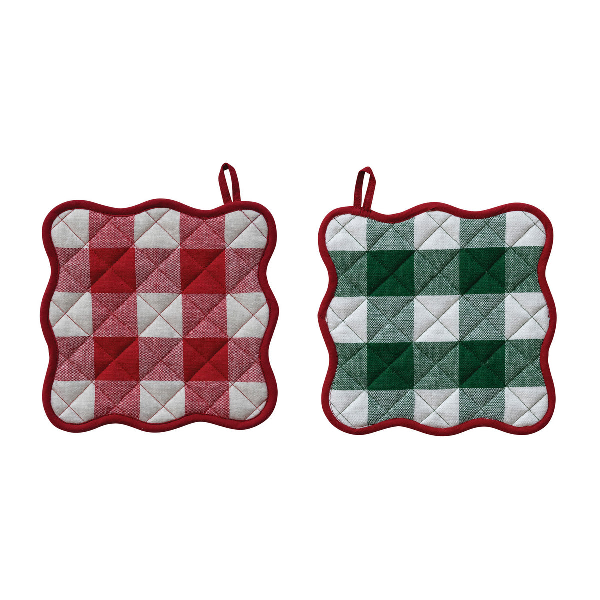 Scalloped Plaid Pot Holder