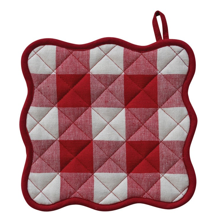 Scalloped Plaid Pot Holder