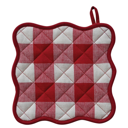 Scalloped Plaid Pot Holder