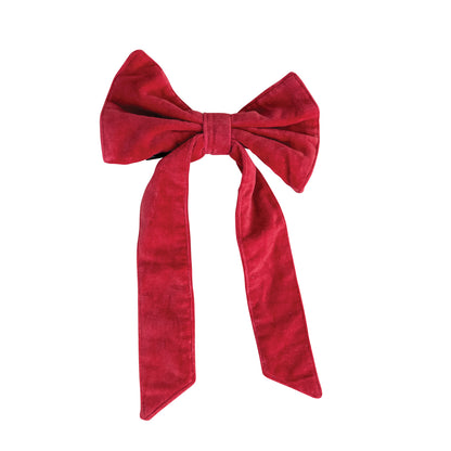 Red Velvet Clip-On Bow