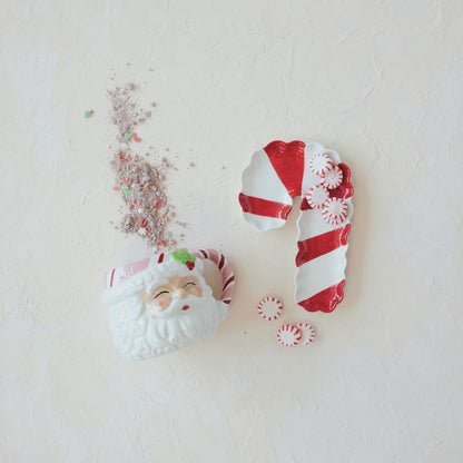 Red & White Candy Cane Serving Dish
