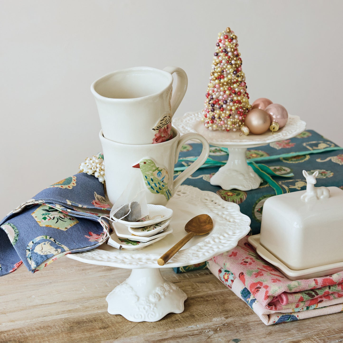 Deer Stoneware Butter Dish