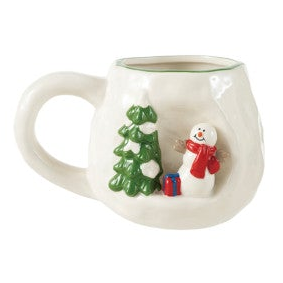 14 oz. Hand-Painted Stoneware Mug with 3D Scene, 5 Styles
