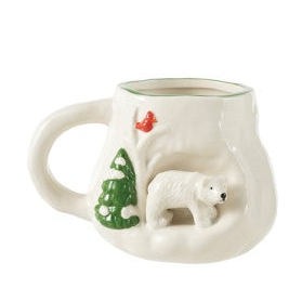 14 oz. Hand-Painted Stoneware Mug with 3D Scene, 5 Styles