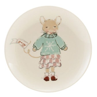 Holiday Cheer Mice Stoneware Plates, 4 Styles