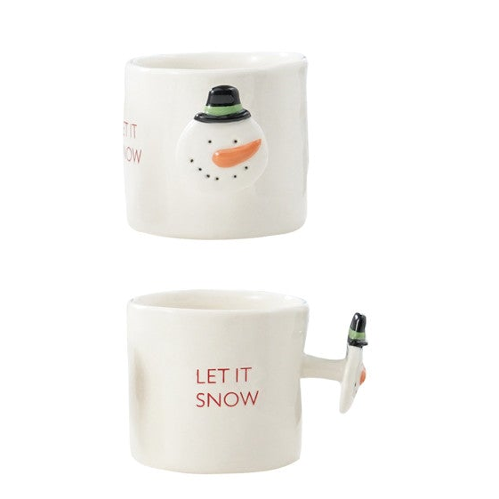 Festive Holiday 12 oz. Hand-Painted Stoneware Mug with Decorative Handle