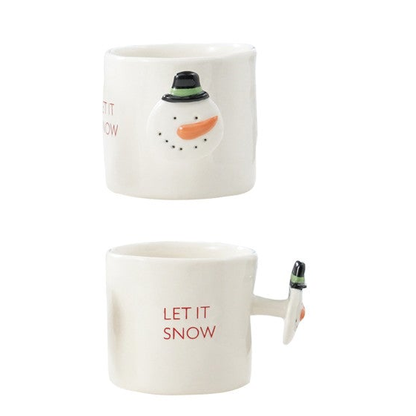 Festive Holiday 12 oz. Hand-Painted Stoneware Mug with Decorative Handle