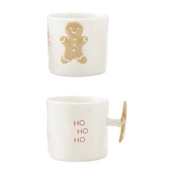 Festive Holiday 12 oz. Hand-Painted Stoneware Mug with Decorative Handle