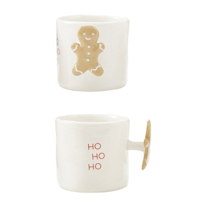 Festive Holiday 12 oz. Hand-Painted Stoneware Mug with Decorative Handle
