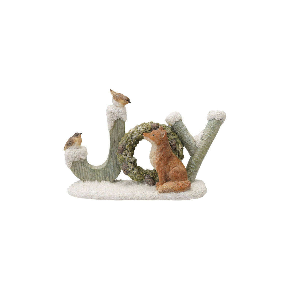 "Joy" Resin Sign with Wreath & Figures