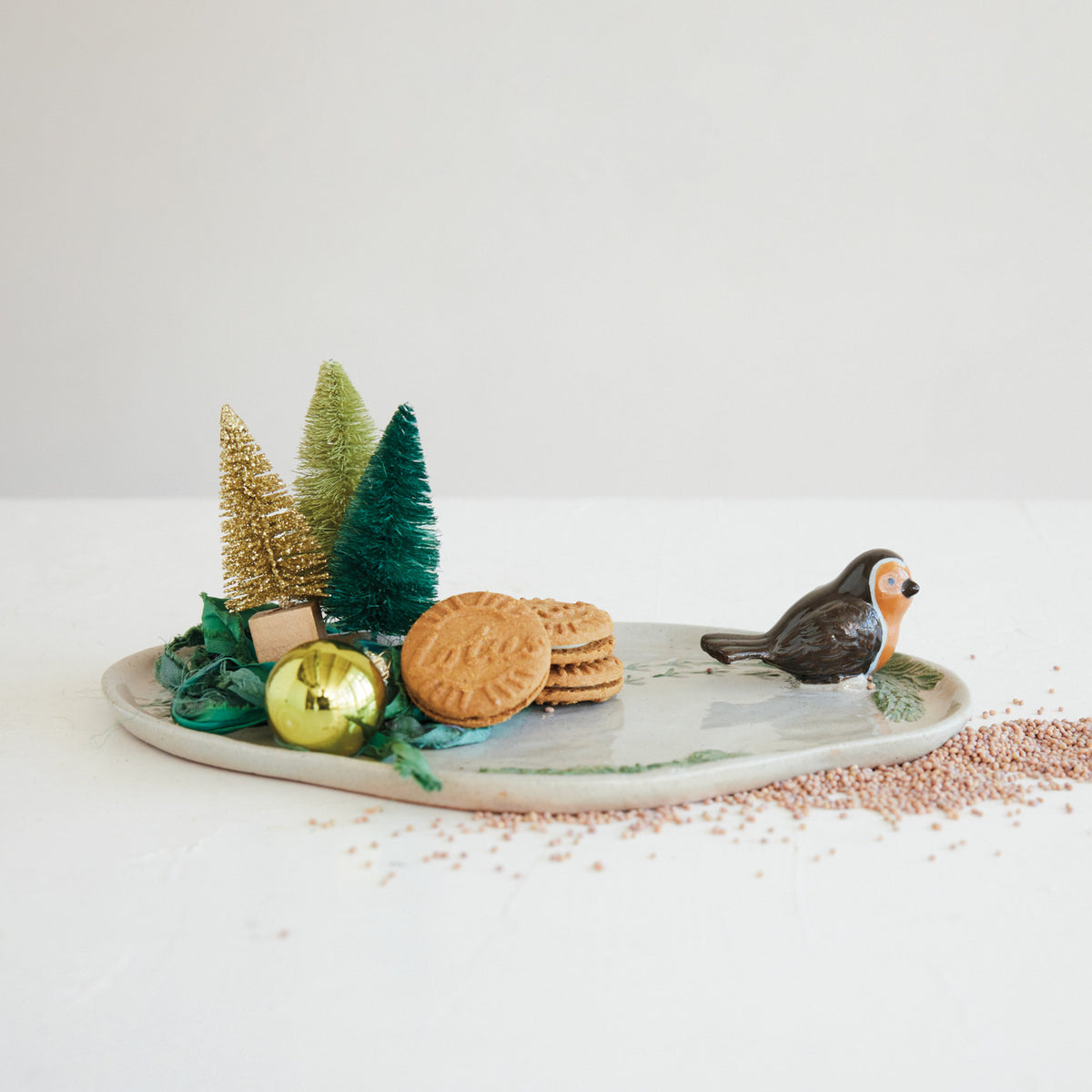Small Bird Tracks Stoneware Tray