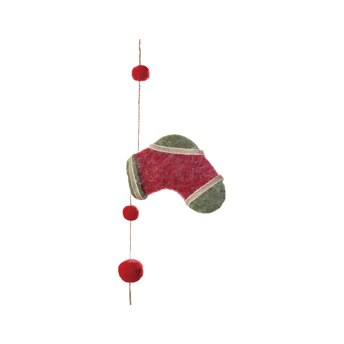 Felt Stockings Garland with Pom Poms