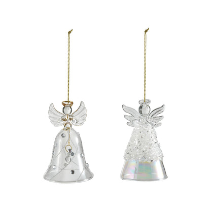 Glass Angel Ornament, 2 Styles (Hangs or Sits)