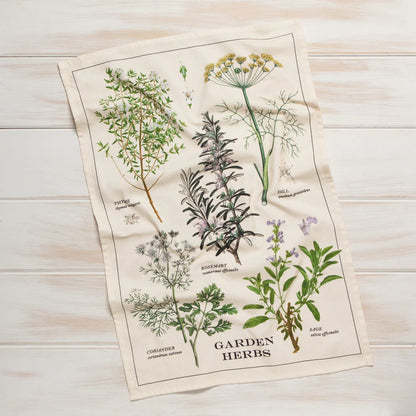 Garden Herbs Cotton Dishtowel