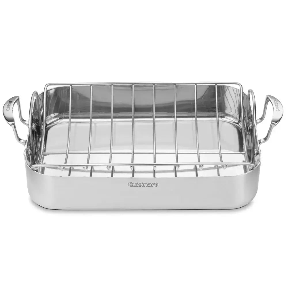 Cuisinart MultiClad Pro 16" Tri-Ply Stainless Steel Roasting Pan & Stainless Rack - MCP117-16BR Cuisinart