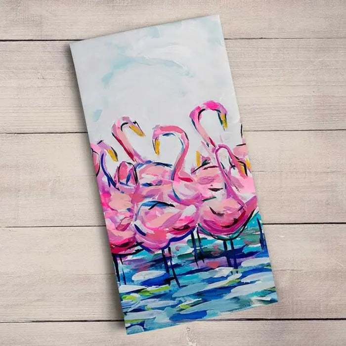 GreenBox Art Flamingo Flock Tea Towel GREENBOX ART