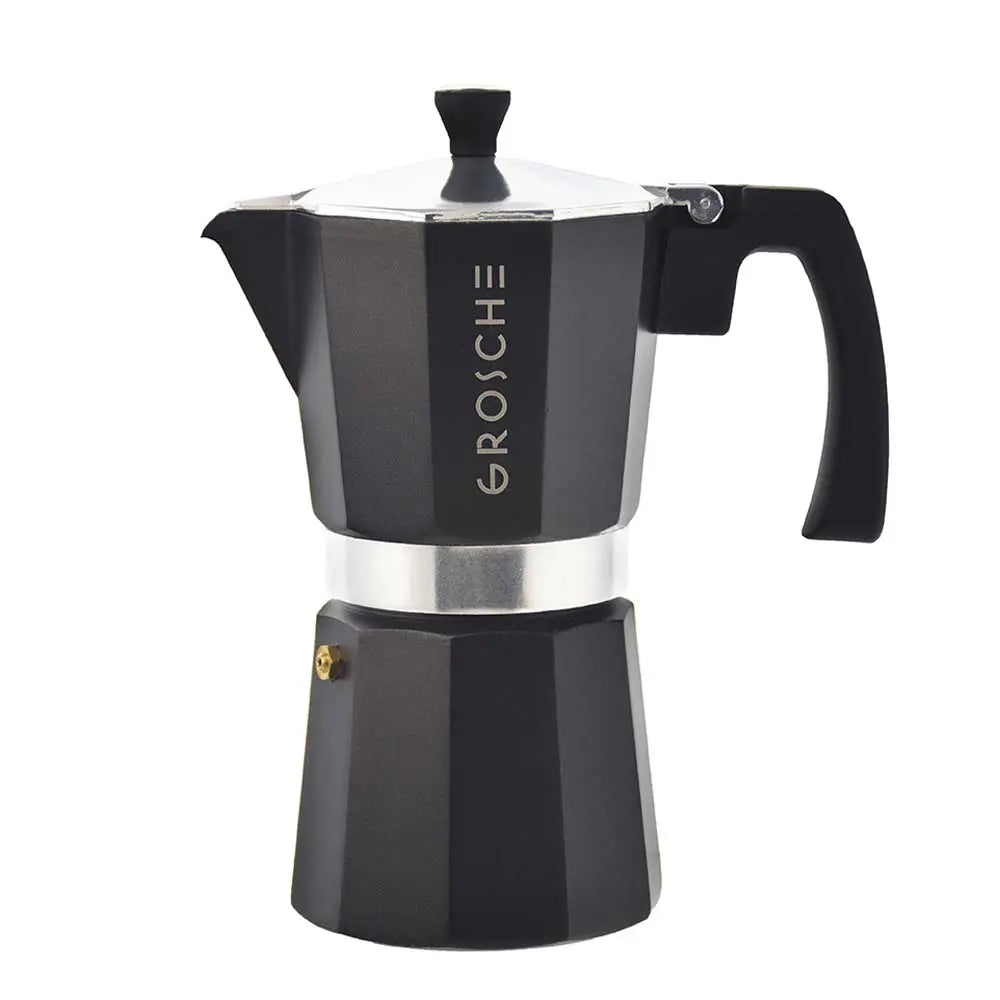 Grosche Milano Stovetop Espresso Maker 9-Cup, Black - Browns Kitchen