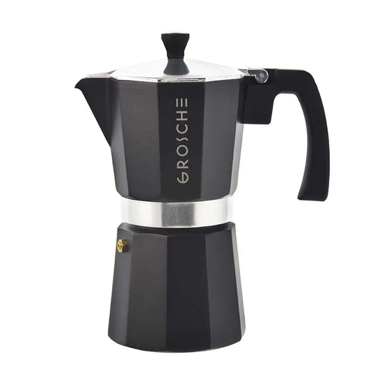 Grosche Milano Stovetop Espresso Maker 9-Cup, Black GROSCHE