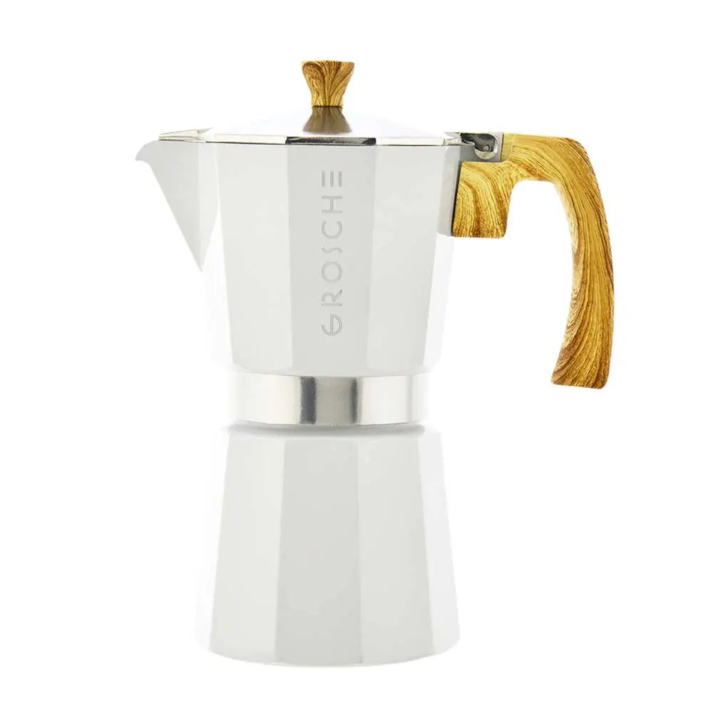 Grosche Milano Stovetop Espresso Maker 9-Cup, White GROSCHE