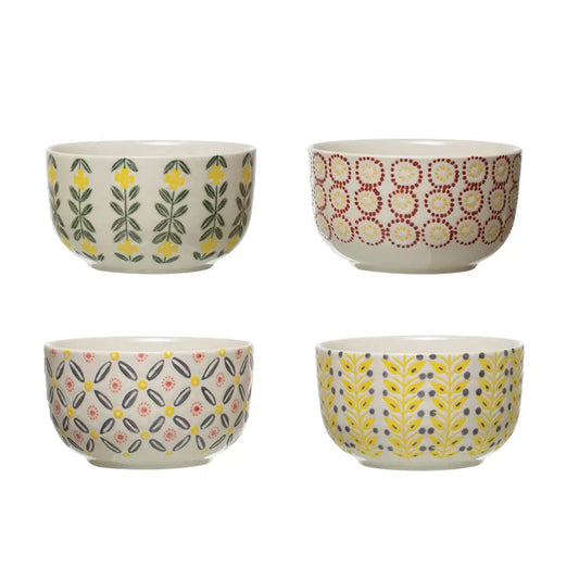 Hand-Stamped Stoneware Bowl, 4 Styles CREATIVE CO-OP