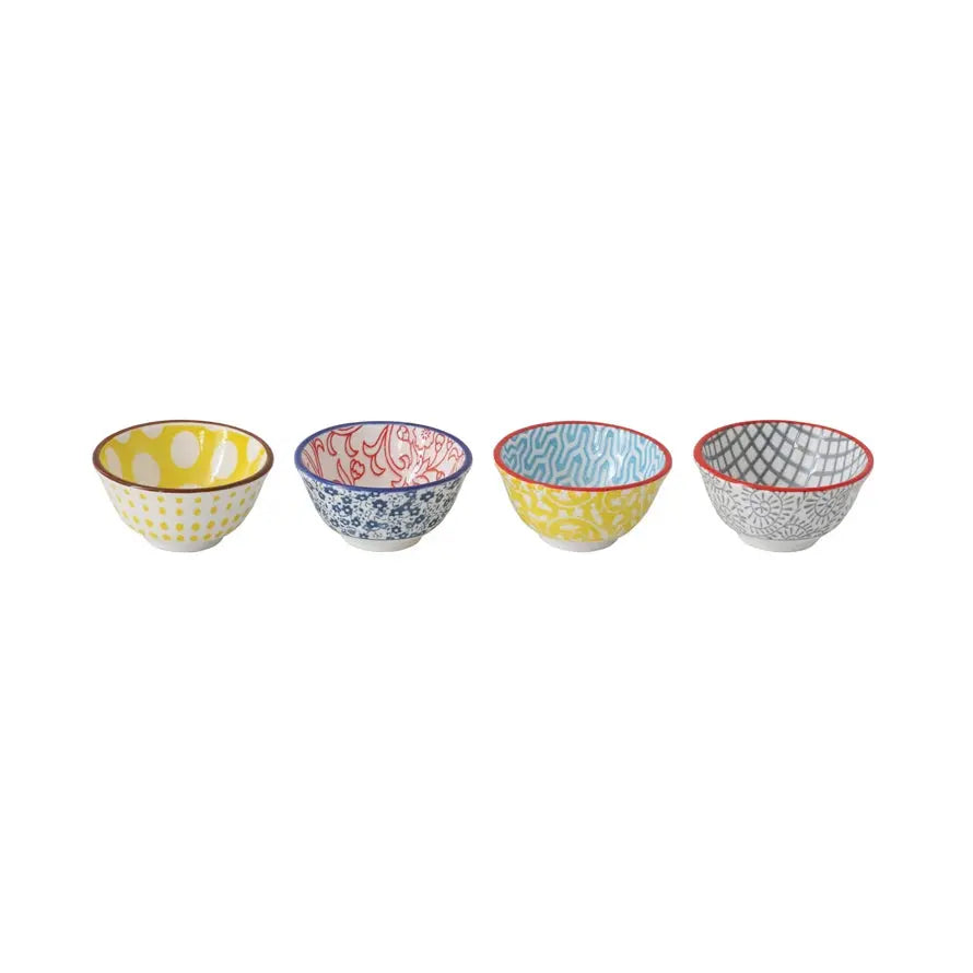Hand-Stamped Stoneware Pinch Pot, Four Styles Available, Sold Separately CREATIVE CO-OP