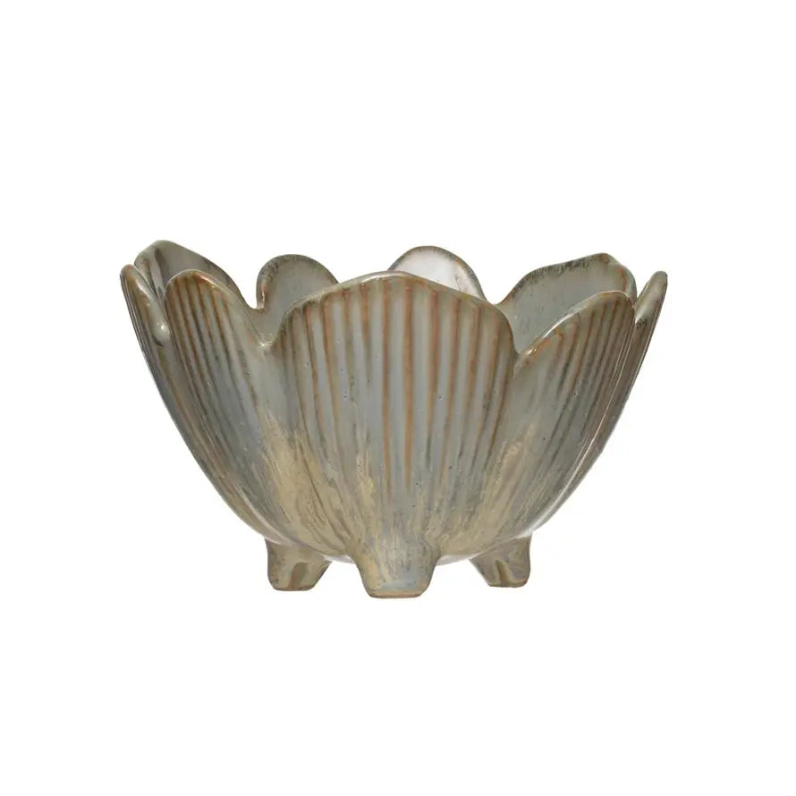 Porcelain Flower Bowl with Glaze CREATIVE CO-OP