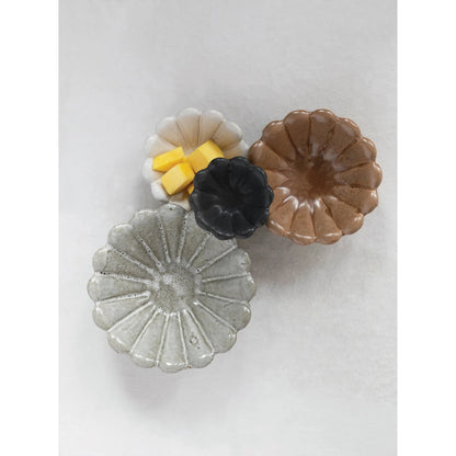 Stoneware Flower Bowls - Set of 4 CREATIVE CO-OP