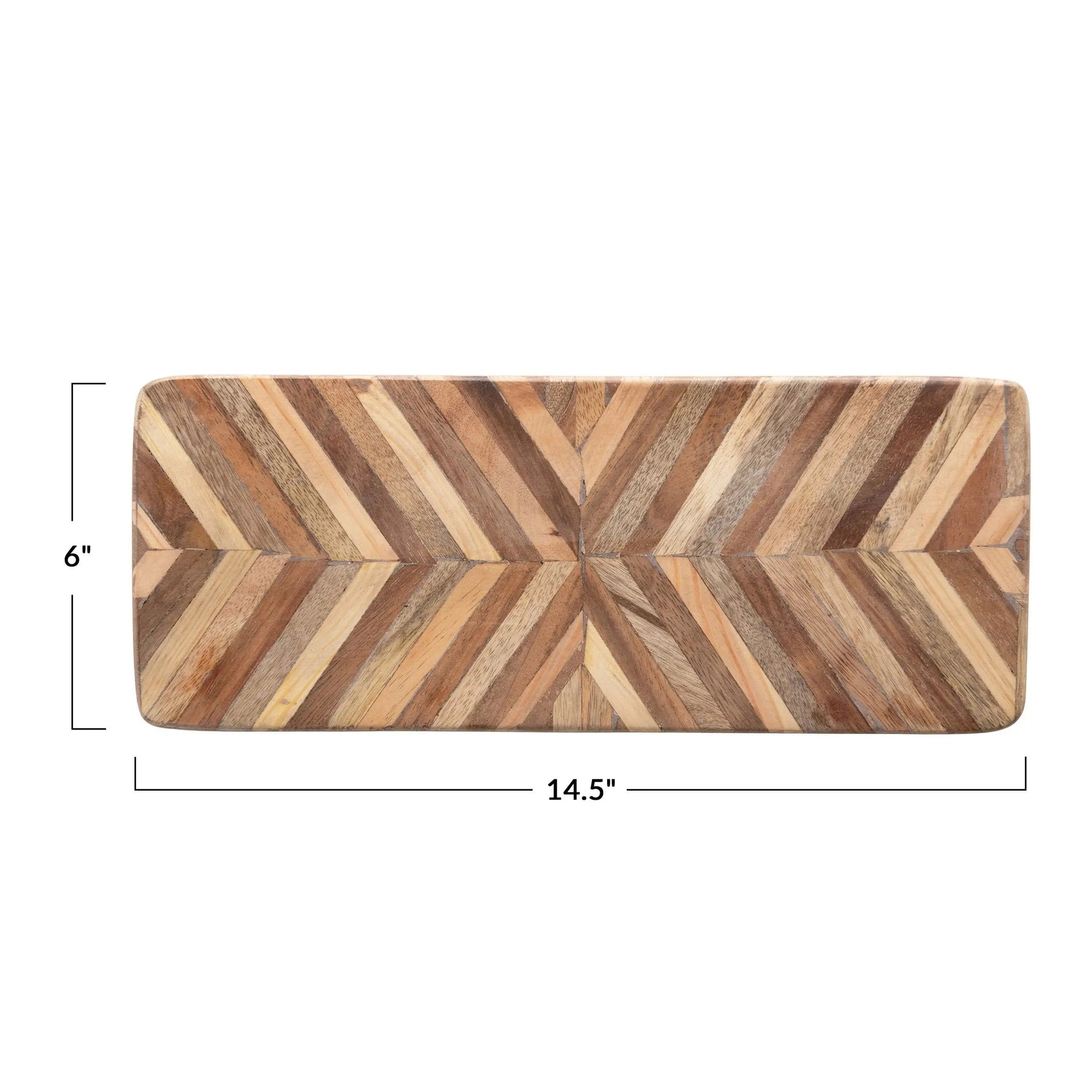 Wood Cheese/Cutting Board with Chevron Pattern CREATIVE CO-OP