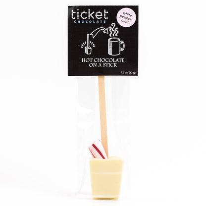 Hot Chocolate on a Stick, Single: Peppermint + White Chocolate